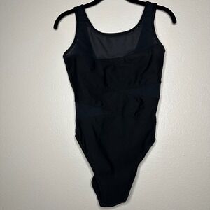 Miraclesuit Black Mesh Panel One Piece Sculpting Slimming Swimsuit Sz 12